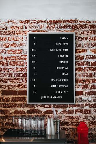 coffee shop black and white menu board black ring coffee